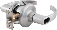 Stanley - Grade 2 Classroom Lever Lockset - 2-3/8 & 2-3/4" Back Set, Brass Alloy, Satin Chrome Finish - Makers Industrial Supply