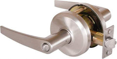 Stanley - Grade 2 Entrance Lever Lockset - 2-3/4" Back Set, Key In Lever Cylinder, Brass Alloy, Nickel Finish - Makers Industrial Supply