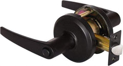 Stanley - Grade 2 Privacy Lever Lockset - 2-3/4" Back Set, Keyless Cylinder, Brass Alloy, Oil Rubbed Bronze Finish - Makers Industrial Supply