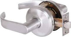 Stanley - Grade 2 Passage Lever Lockset - 2-3/4" Back Set, Keyless Cylinder, Brass Alloy, Satin Chrome Finish - Makers Industrial Supply