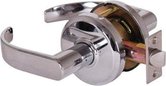 Stanley - Grade 2 Passage Lever Lockset - 2-3/4" Back Set, Keyless Cylinder, Brass Alloy, Bright Chrome Finish - Makers Industrial Supply