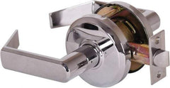 Stanley - Grade 2 Passage Lever Lockset - 2-3/4" Back Set, Keyless Cylinder, Brass Alloy, Bright Chrome Finish - Makers Industrial Supply