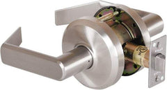 Stanley - Grade 2 Passage Lever Lockset - 2-3/4" Back Set, Keyless Cylinder, Brass Alloy, Nickel Finish - Makers Industrial Supply