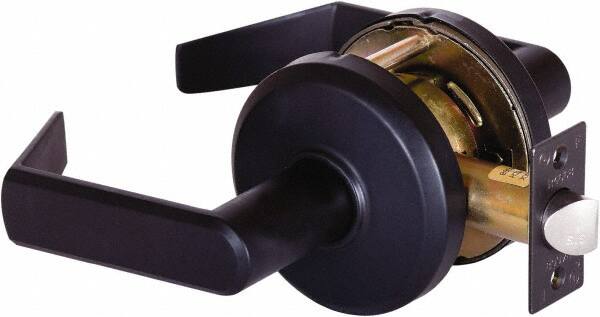 Stanley - Grade 2 Passage Lever Lockset - 2-3/4" Back Set, Keyless Cylinder, Brass Alloy, Oil Rubbed Bronze Finish - Makers Industrial Supply