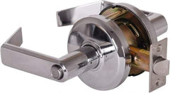 Stanley - Grade 2 Privacy Lever Lockset - 2-3/4" Back Set, Keyless Cylinder, Brass Alloy, Bright Chrome Finish - Makers Industrial Supply