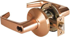 Best - Grade 2 Entrance Lever Lockset - 2-3/4" Back Set, Key In Lever Cylinder, Brass Alloy, Satin Bronze Finish - Makers Industrial Supply