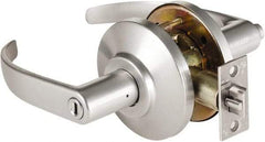 Best - Grade 2 Privacy Lever Lockset - 2-3/4" Back Set, Keyless Cylinder, Brass Alloy, Satin Chrome Finish - Makers Industrial Supply