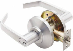 Best - Grade 2 Entrance Lever Lockset - 2-3/4" Back Set, Key In Lever Cylinder, Brass Alloy, Satin Chrome Finish - Makers Industrial Supply