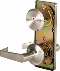 Stanley - Grade 2 Passage Lever Lockset - 2-3/4" Back Set, Keyless Cylinder, Brass Alloy, Nickel Finish - Makers Industrial Supply