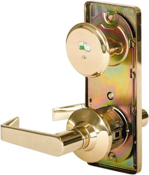 Stanley - Grade 2 Passage Lever Lockset - 2-3/4" Back Set, Keyless Cylinder, Brass Alloy, Bright Brass Finish - Makers Industrial Supply