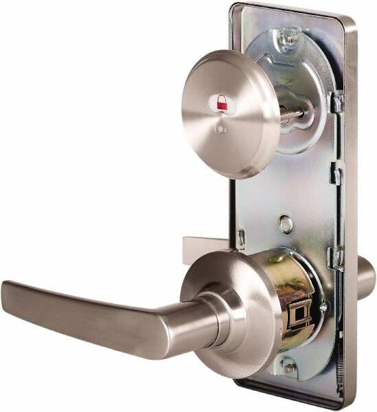 Stanley - Grade 2 Passage Lever Lockset - 2-3/4" Back Set, Keyless Cylinder, Brass Alloy, Nickel Finish - Makers Industrial Supply