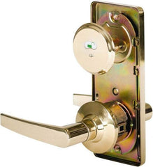 Stanley - Grade 2 Passage Lever Lockset - 2-3/4" Back Set, Keyless Cylinder, Brass Alloy, Bright Brass Finish - Makers Industrial Supply