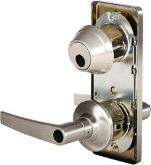 Stanley - Grade 2 Entry Lever Lockset - 2-3/4" Back Set, Key In Lever Cylinder, Brass Alloy, Nickel Finish - Makers Industrial Supply