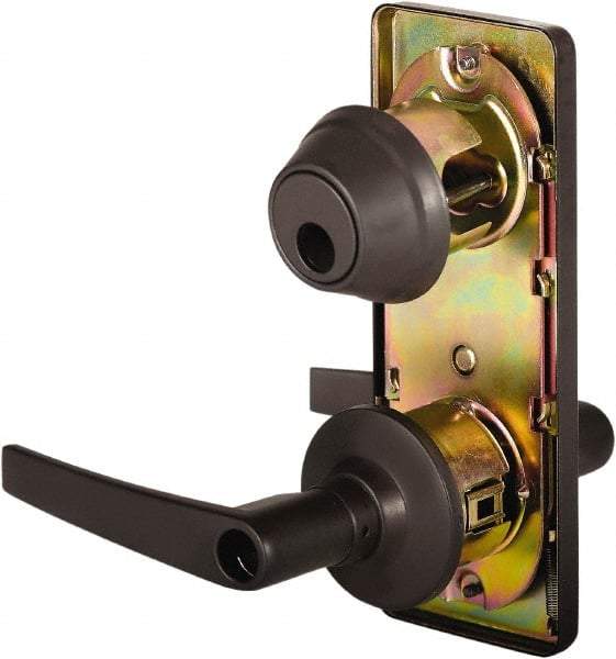 Stanley - Grade 2 Entry Lever Lockset - 2-3/4" Back Set, Key In Lever Cylinder, Brass Alloy, Oil Rubbed Bronze Finish - Makers Industrial Supply