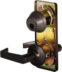 Stanley - Grade 2 Passage Lever Lockset - 2-3/4" Back Set, Keyless Cylinder, Brass Alloy, Oil Rubbed Bronze Finish - Makers Industrial Supply