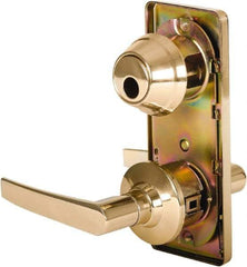 Stanley - Grade 2 Passage Lever Lockset - 2-3/4" Back Set, Keyless Cylinder, Brass Alloy, Bright Brass Finish - Makers Industrial Supply