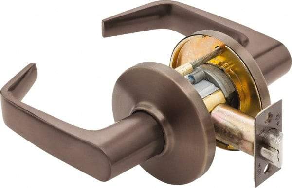 Best - Grade 1 Entrance Lever Lockset - 2-3/4" Back Set, Key In Lever Cylinder, Brass Alloy, Oil Rubbed Bronze Finish - Makers Industrial Supply