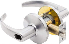 Best - Grade 1 Security Lever Lockset - 2-3/4" Back Set, Key In Lever Cylinder, Brass Alloy, Satin Chrome Finish - Makers Industrial Supply