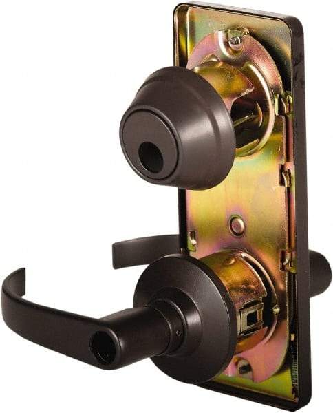 Stanley - Grade 2 Entry Lever Lockset - 2-3/4" Back Set, Key In Lever Cylinder, Brass Alloy, Oil Rubbed Bronze Finish - Makers Industrial Supply