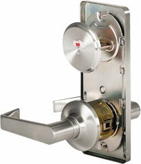 Stanley - Grade 2 Passage Lever Lockset - 2-3/4" Back Set, Keyless Cylinder, Brass Alloy, Satin Chrome Finish - Makers Industrial Supply