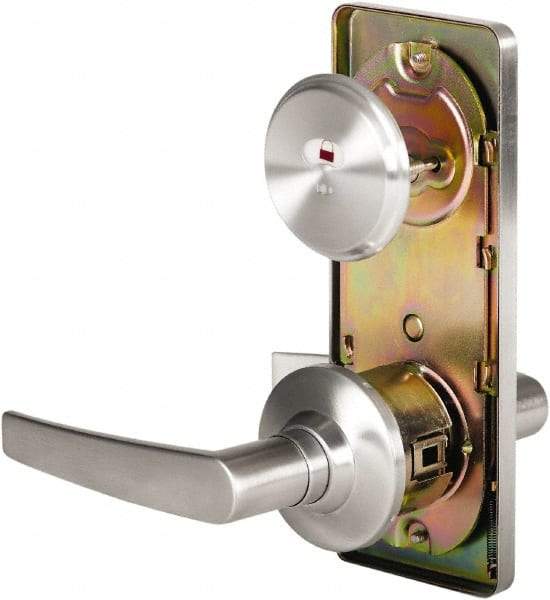 Stanley - Grade 2 Passage Lever Lockset - 2-3/4" Back Set, Keyless Cylinder, Brass Alloy, Satin Chrome Finish - Makers Industrial Supply