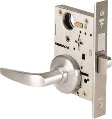 Best - Grade 1 Privacy Lever Lockset - 2-3/4" Back Set, Keyless Cylinder, Brass Alloy, Satin Chrome Finish - Makers Industrial Supply