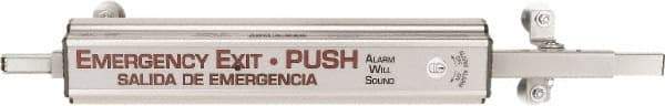 Precision - 48" OAL Reversible Unrated Flatbar - 36 to 48" Door Width, Painted Aluminum Finish, Grade 1, Arm-A-Door - Makers Industrial Supply