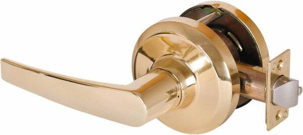 Stanley - Grade 1 Communicating Lever Lockset - 2-3/4" Back Set, Key In Lever Cylinder, Brass Alloy, Bright Brass Finish - Makers Industrial Supply