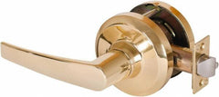 Stanley - Grade 1 Communicating Lever Lockset - 2-3/4" Back Set, Key In Lever Cylinder, Brass Alloy, Bright Brass Finish - Makers Industrial Supply