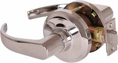 Stanley - Grade 1 Passage Lever Lockset - 2-3/4" Back Set, Keyless Cylinder, Brass Alloy, Bright Chrome Finish - Makers Industrial Supply