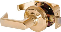 Stanley - Grade 1 Passage Lever Lockset - 2-3/4" Back Set, Keyless Cylinder, Brass Alloy, Bright Brass Finish - Makers Industrial Supply