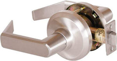 Stanley - Grade 1 Passage Lever Lockset - 2-3/4" Back Set, Keyless Cylinder, Brass Alloy, Satin Nickel Finish - Makers Industrial Supply