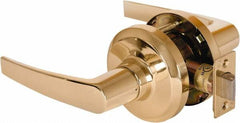 Stanley - Grade 1 Passage Lever Lockset - 2-3/4" Back Set, Keyless Cylinder, Brass Alloy, Bright Brass Finish - Makers Industrial Supply