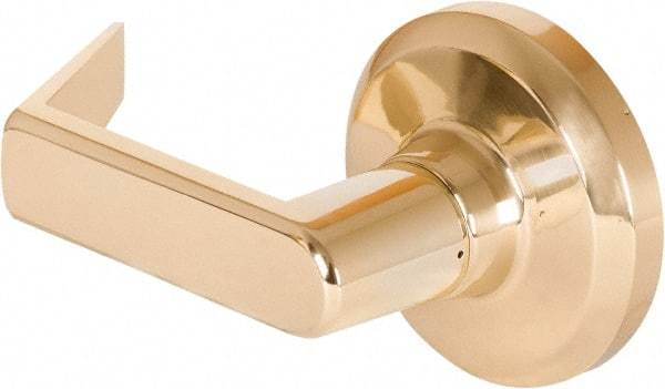 Stanley - Grade 1 Dummy Lever Lockset - 2-3/4" Back Set, Keyless Cylinder, Brass Alloy, Bright Brass Finish - Makers Industrial Supply