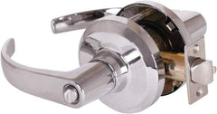 Stanley - Grade 1 Entrance Lever Lockset - 2-3/4" Back Set, Key In Lever Cylinder, Brass Alloy, Bright Chrome Finish - Makers Industrial Supply