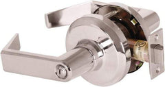 Stanley - Grade 1 Privacy Lever Lockset - 2-3/4" Back Set, Keyless Cylinder, Brass Alloy, Bright Chrome Finish - Makers Industrial Supply