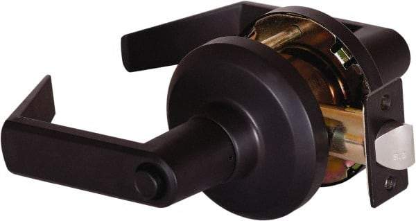 Stanley - Grade 1 Privacy Lever Lockset - 2-3/4" Back Set, Keyless Cylinder, Brass Alloy, Oil Rubbed Bronze Finish - Makers Industrial Supply