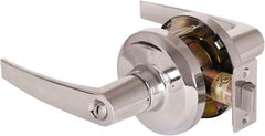 Stanley - Grade 1 Privacy Lever Lockset - 2-3/4" Back Set, Keyless Cylinder, Brass Alloy, Bright Chrome Finish - Makers Industrial Supply