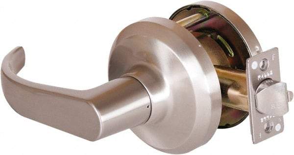 Stanley - Grade 1 Communicating Lever Lockset - 2-3/4" Back Set, Key In Lever Cylinder, Brass Alloy, Satin Nickel Finish - Makers Industrial Supply