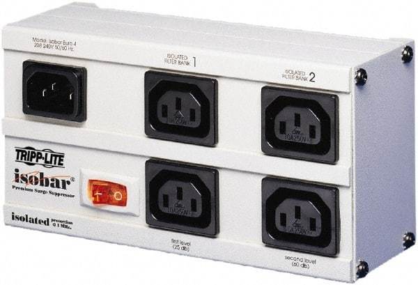 Tripp-Lite - 4 Outlets, 120 VAC10 Amps, 6.56' Cord, Power Outlet Strip - Floor, Keyhole Mount, 5-15 NEMA Configuration, 3-1/2" Strip - Makers Industrial Supply