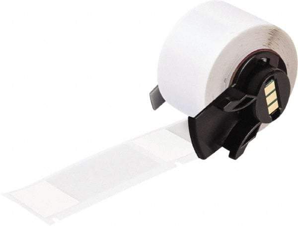 Brady - 1" Wide x 2-1/2" Long, Clear/White Vinyl Cable Tag - For BMP61 Labeling System, BMP71 Label Printer, TLS 2200 Thermal Labeling System, TLS-pc Link Thermal Labeling System - Makers Industrial Supply