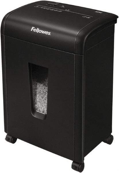 FELLOWES - 7/64 x 25/64" Strip, 10 Sheet Cross Cut Micro Cut Shredder - 13-3/4" Long x 18-3/4" Wide x 10.43" High, Level 4 Security, 5 Gal Wastebasket - Makers Industrial Supply