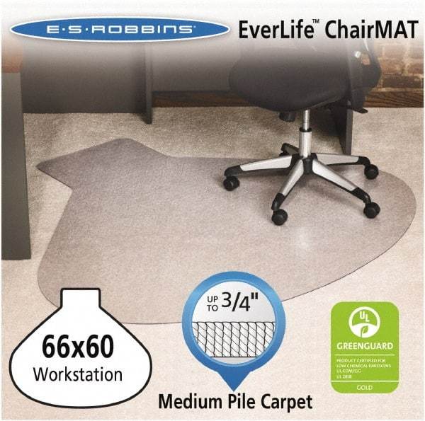 ES Robbins - 60" Long x 66" Wide, Chair Mat - Workstation, Straight Edge Style - Makers Industrial Supply