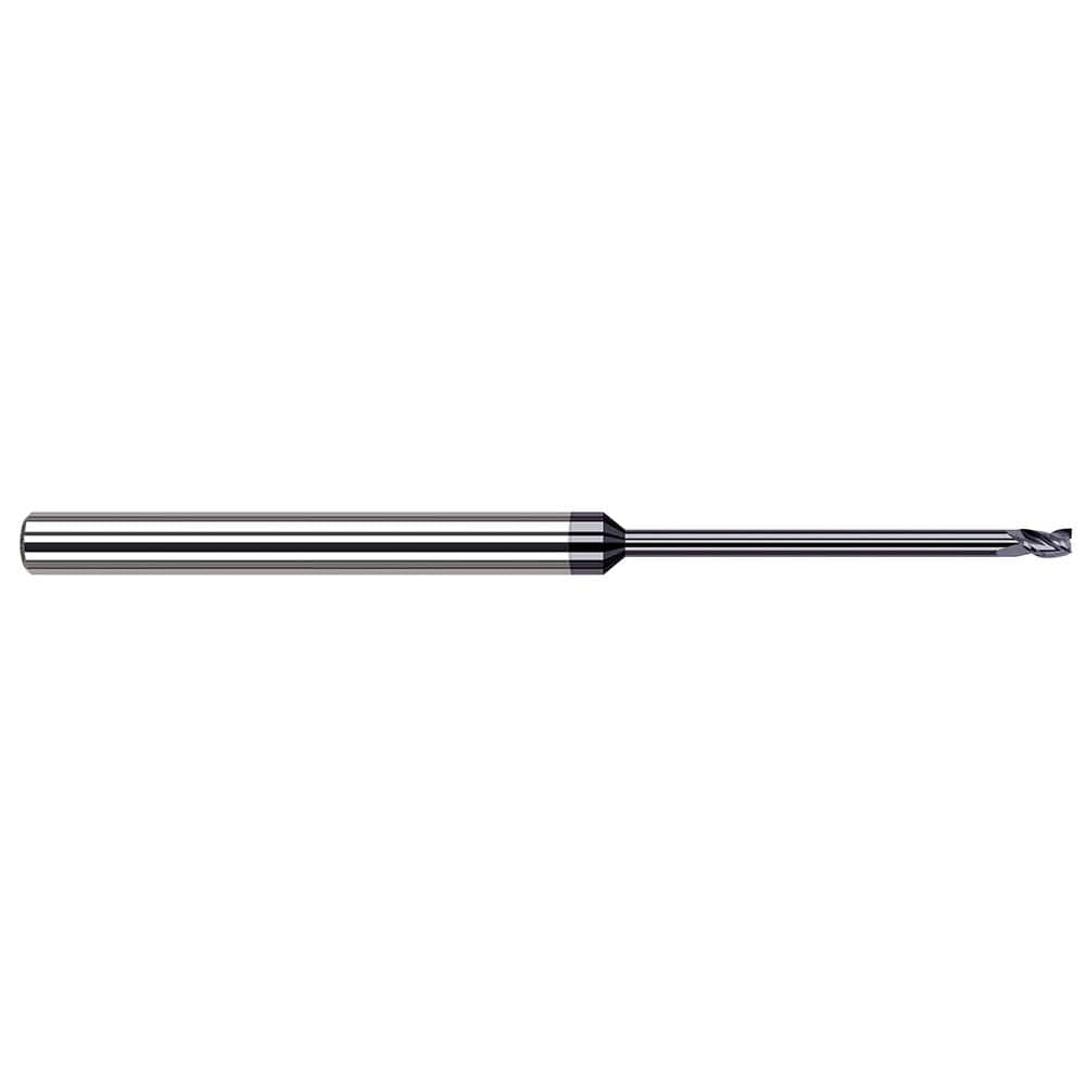 Harvey Tool - 1/32", 0.046" LOC, 1/8" Shank Diam, 2-1/2" OAL, 3 Flute Solid Carbide Square End Mill - Exact Industrial Supply