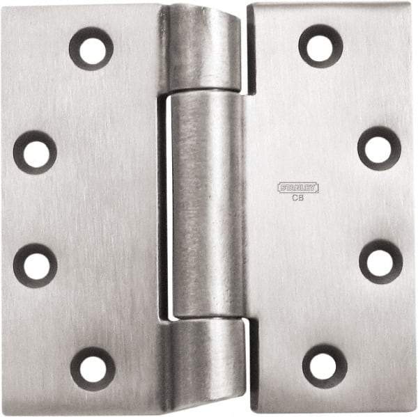 Stanley - 4-1/2" Long x 4-1/2" Wide 304 Stainless Steel Full Mortise Hinge - Prime Coat Gray Finish, 3 Knuckles, 8 Holes - Makers Industrial Supply