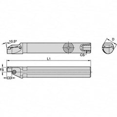 Kennametal - 26mm Min Bore Diam, 200mm OAL, 25mm Shank Diam, A-EVS-A Indexable Boring Bar - 12mm Max Bore Depth, EG0200M02P02 Insert - Makers Industrial Supply