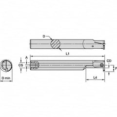 Kennametal - 20mm Min Bore Diam, 150mm OAL, 16mm Shank Diam, A-EVE Indexable Boring Bar - 32mm Max Bore Depth, EG0160M1FP02 Insert - Makers Industrial Supply