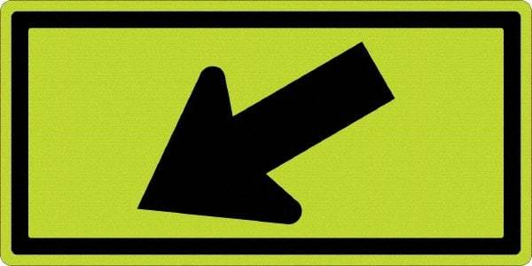 NMC - "Left Arrow", 24" Wide x 12" High, Aluminum Traffic Control Signs - 0.08" Thick, Black on Yellow, Diamond Grade Reflectivity, Rectangle, Post Mount - Makers Industrial Supply