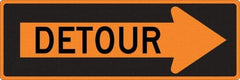 NMC - "Right Detour Inside", 30" Wide x 30" High, Aluminum Traffic Control Signs - 0.08" Thick, Black on Orange, High Intensity Reflectivity, Diamond, Post Mount - Makers Industrial Supply