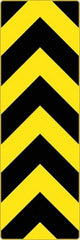 NMC - "Chevron", 12" Wide x 36" High, Aluminum Warning & Safety Reminder Signs - 0.08" Thick, Black on Yellow, High Intensity Reflectivity, Rectangle, Post Mount - Makers Industrial Supply